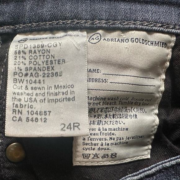 Adriano Goldschmied Dark Wash Denim Pants Skinny Jeans Stretch Womens 24'' Blue - Picture 7 of 9